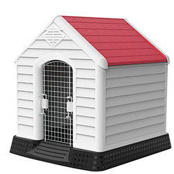 HYJBGGH Caseta para Perros, De Plástico Exteriores, Resistente A La Intemperie, Perros Pequeños, Medianos Y Grandes, Fácil Montar, No Se Requieren Her en oferta