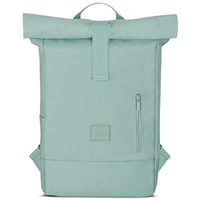 Johnny Urban Mochila Mujer y Hombre Roll Top Menta Robin - Hecha de botellas PET Recicladas - Bolso Hombre y Mujer - Impermeable y Compartimento para 