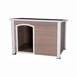 Caseta para perros, caseta para perros Casa de perros de madera al aire libre de techo plano perrera perrera pequeño pequeño gran animales refugio for precio