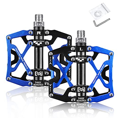 BRGOOD Pedales, Pedales de Bici CNC Aleación de Aluminio Rodamiento Sellado y Pedal Antideslizante para Bicicletas de Montaña 、 Bicicletas de Ciudad y