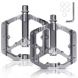 BRGOOD Pedales para Bicicleta de montaña,de montaña con Plataforma de aleación de Aluminio Ultraligera y 3 rodamientos sellados,pedale Antideslizante  en oferta