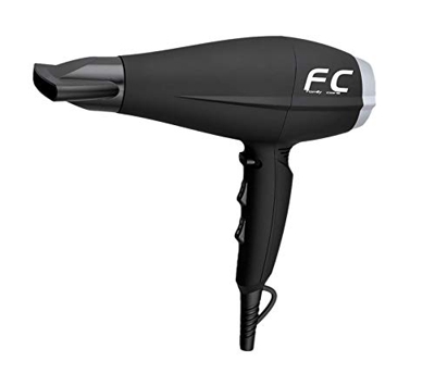 Family Care Secador de pelo profesional, 2 velocidades, 3 niveles de temperatura, difusor y concentrador, 2200 W, color negro