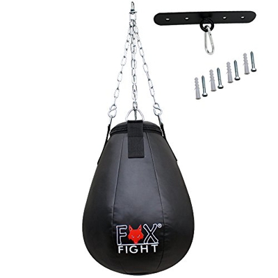 Fox-Fight – Pera de boxeo de piel sintética (relleno), color negro