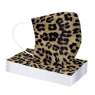 20 Piezas Adultos Leopardo_Mascarillas, 3 Capas tela no tejida, wuayi 3D Estéreo Hermosa Exquisita Elegante Moda Impresión Sin Posicionamiento, Cómodo