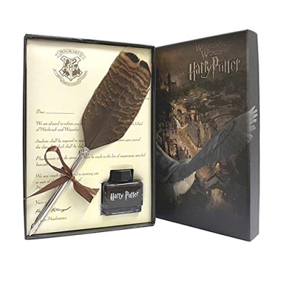 Pluma de búho con juego de tinta para los fans de Harry Potter, regalo, pluma de caligrafía de tinta para caligrafía para niños, amigos, Navidad, cump