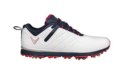 Callaway Lady Mulligan 2020 Zapato de golf impermeable Mujer, Blanco/Azul Marino ,40 EU
