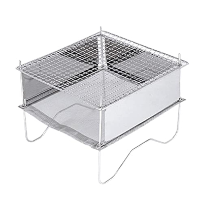 Parrilla portátil, barbacoa portátil, equipo de cocina para acampar, parrilla para acampar compacta de acero inoxidable con bolsa de transporte, estuf