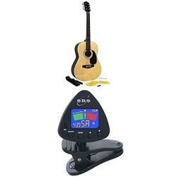 Martin Smith kit de guitarra acústica con la correa de la guitarra púas de guitarra guitarra cuerdas naturales + Eno Clip para afinador de guitarra y  características