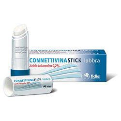 Connettivina Barra de labios Fidia Farmaceuticos | Barra de labios de 3 G con base de ácido hialurónico 0,2% | para labios Danneggiados, secos y agrie características