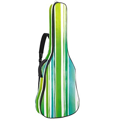 Beginner Acoustic Guitar Bundle Tamaño completo Spruce Top Cutaway Acoustic Guitarra bolsa, Acuarela Rayas Verde Azul