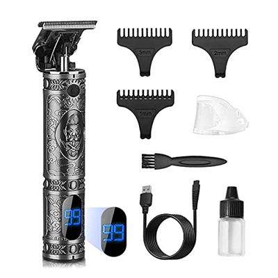 Maquina Cortar Pelo, Bestauty Máquina Cortar Pelo para Hombre de Barba Inalámbrica Precisión Cortadora con LCD Recargable Cortapelos para Barba Regalo