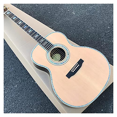 AMINIY Top De Cedro Sólido OM Guitarra Acústica De Estilo, 40 Pulgadas Real Ebony Fingerboard Guitarra Eléctrica Acústica, Guitarra (Color : Guitar, S