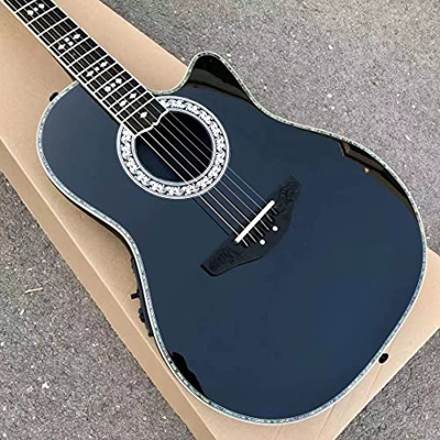 AMINIY 6 Cuerdas Guitarra Acústica Guitarra Eléctrica 41 Pulgadas Ebony Fingerboard 21 Posición De Tono Guitarra (Color : Guitar EQ and Case, Size : 4