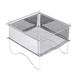 Cyhamse Barbacoa portátil para camping con bolsa de transporte, quemador de fuego para exteriores con llama abierta, para barbacoas y barbacoas características