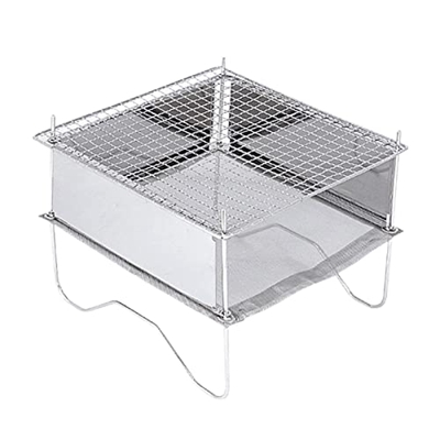 Cyhamse Barbacoa portátil para camping con bolsa de transporte, quemador de fuego para exteriores con llama abierta, para barbacoas y barbacoas