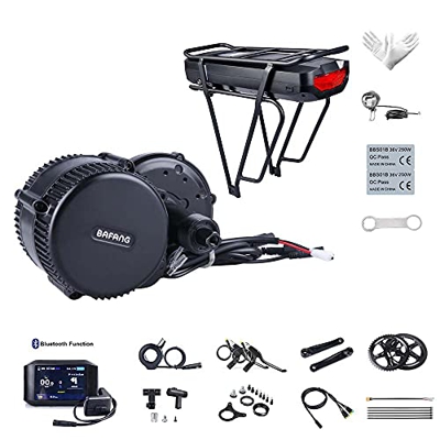 Bafang BBS01B 36V 250W Mediados de Motor Juego de conversión de Bicicletas Bicicleta eléctrica, Opcional 7,8/10/15,6/19,2/21/22,5Ah, Batería Trasera d