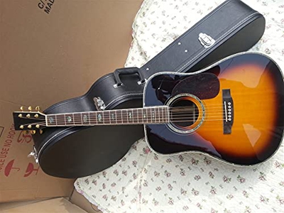 AMINIY 41 Pulgadas De Guitarra Acústica Puesta De Sol Guitarra Eléctrica Acústica Cuerpo Redondo D Classic Acústica Guitarra Sólido Guitarra (Color : 