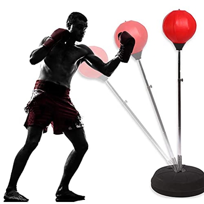 Punching ball para boxeo, para adultos y adolescentes, con guantes de boxeo, ajustable en altura de 120 a 150 cm