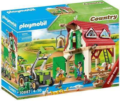 Playmobil País 70887 Granja con Pequeño Animal Crianza Tractor Y Establo