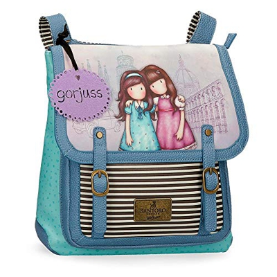 Gorjuss Mochila con Bandolera Friends Walk Together, Morado, 30x29x8 cm