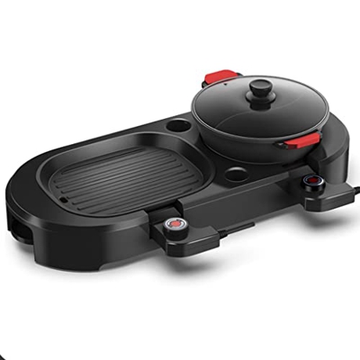 LZL Olla Caliente Potación eléctrica Separable Barbacoa integrada Plato de Barbacoa Multifuncional Integrado Parrilla de Barbacoa Antiadherente Parril