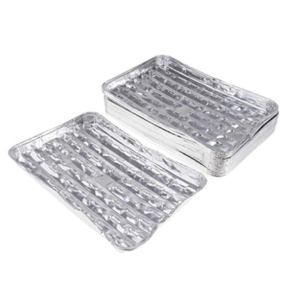 FLAMEER 20 Unidads Papel Desechable de Aluminio Bandejas para Asar a Parrilla Verduras Duradero