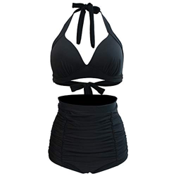 Viloree Bikini de cintura alta retro para mujer Push Up Audrey Hepburn Check precio