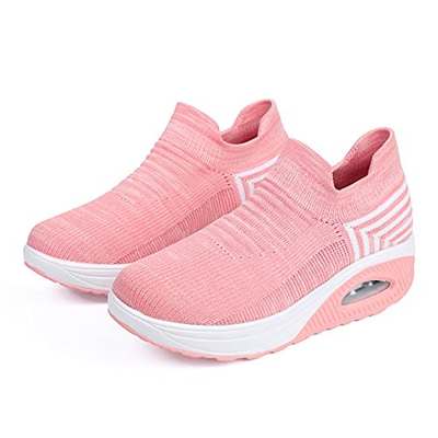 LQIAO Zapatillas Mujer Casual Deportivas Caminar para Mujer Deporte Zapatos de Correr Running Sneakers Ligeras Zapato Slip on Calzado de Blanda Transp