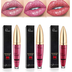 wsxc 3pcs Diamond Shiny Long Lasting Lipstick, Matte Liquid Lipstick, Long Lasting Waterproof Colourful Lip Gloss, Glitter Lipstick (01+02+03) en oferta