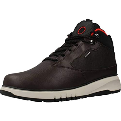 Geox Hombre Zapatillas AERANTIS 4X4 ABX, de Caballero Alto,Calzado Deportivo,Bota de Tobillo de Zapatilla,Impermeable,Coffee/Black,43 EU / 9 UK