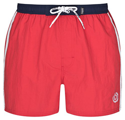 Bugatti® - Moderno bañador para hombre en rojo, turquesa, azul marino y verde con atractivo color de contraste en la cintura. rojo/azul marino X-Large en oferta