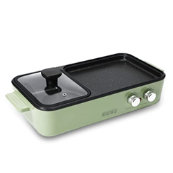 LZL Olla Caliente Barbacoa de aleación de Aluminio Engrosada Barbacoa Hot-Pot All-in-One Pot Dual Control Interruptor Multifunción Eléctrico Horno Gri en oferta