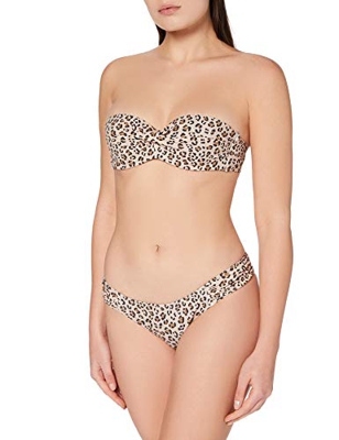 Iris & Lilly Am06am15 Conjunto de Bikini, Beige, Estampado De Animales, 42