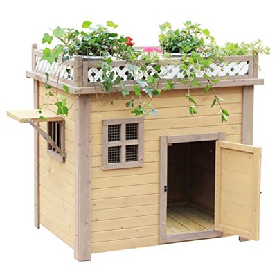 ZYBCRR Casa de Perro, casa de Perros de Madera Maciza al Aire Libre, casa de Perros de Perros de Perro Super Grande a Prueba de Lluvia for el Perro de