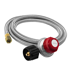 RUBBISH XYXYMY Regulador de propano Ajustable Trenzado Inoxidable con Manguera de 4 pies QCC1 / Tipo 1, se Ajusta a la mayoría de la Parrilla de Gas,  precio