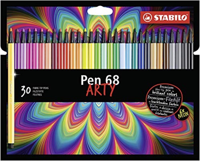 Rotulador premium STABILO Pen 68 ARTY - Estuche con 30 colores