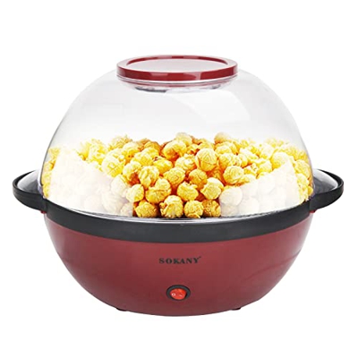 2 en 1 Palomitero Eléctrico 850W 3.6L, Máquina de Palomitas de Maíz de Aire Caliente, Máquina de Palomitas con Plato Antiadherente, Máquina de Palomit