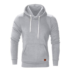CNBOY Sudaderas con Capucha para Hombre Cosy Chaqueta Deportiva Sudadera con Cremallera Completa Hoodie Casual Jerséis Top Blouse (Gris, L) en oferta