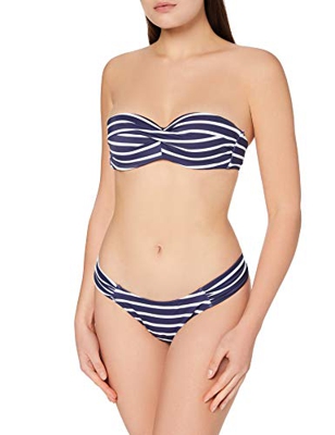 Iris & Lilly Am06am15 Conjunto de Bikini, Azul Marino, Rayas, 42
