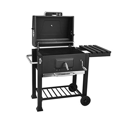 Daily necessities LTD Parrilla de Barbacoa de Carbón con Carrito, Parrilla de Barbacoa de Jardín Portátil para Barbacoas Al Aire Libre, Camping, Tailg