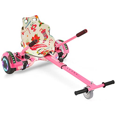 iScooter Q1 Hoverboard con Silla - Hoverboard Kart Compatible con 6.5 "8" 10" Hoverboard Fijación, Asiento Hoverboard (Rosa navideño)