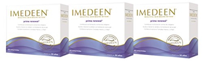 Imedeen Prime Renewal, Complemento Alimenticio con Vitamina C, Vitamina E y Zinc, Contribuye a la Formación de Colágeno, Paquete de 3 x 120 comprimido
