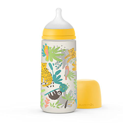 SUAVINEX Nuevo Biberón 360 Ml Con Tetina Fisiológica Sx Pro Flujo Denso, Para Bebés +6 Meses, Amarillo, 307092, color Amarillo, 360 ml, 108 g en oferta