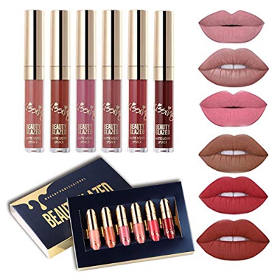 6 unids lápiz labial líquido mate set impermeable brillo larga duración versión cumpleaños maquillaje Labiales color el mundo labios palillos para maq
