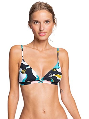 Roxy Beach Classics - Top de Tri Bikini Fijo - Mujer - M - Negro