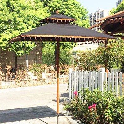 DFBGL Sombrilla de jardín de Madera | 1.8x1.8m | Altura 2,5 m | Sombrillas de Patio, protección UV, a Prueba de Viento, Grandes sombrillas de Playa co