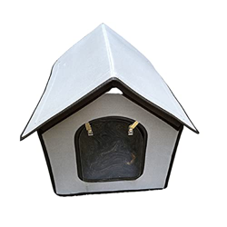 Duraderas y cómodas camas naturales para perros para mascotas, casa de mascotas, chalet, gato, pequeña perrera, plegable, para exteriores, gris M en oferta