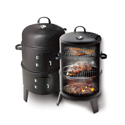 Parrilla para Ahumado 3 en 1, Parrilla para Barbacoa de Carbón, Estufa para Barbacoa con Gancho para Termómetro, Ventilación de Aire Ajustable, 3 Parr en oferta