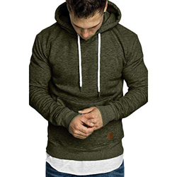 CNBOY Sudaderas con Capucha para Hombre Cosy Chaqueta Deportiva Sudadera con Cremallera Completa Hoodie Casual Jerséis Top Blouse (Ejercito Verde, L) en oferta