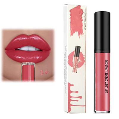 REDYF 1/12PCS Lip Lust Creme Lipgloss, 12 Color Cream Texture Waterproof Lipstick,Matte Liquid Lipstick Long Lasting Easy to Color (1#)